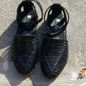 Mexican Huaraches Black Leather